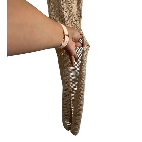 Crochet dress or beach cover up beige one size - Picture 3 of 5
